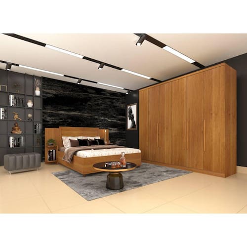 imagem-Guarda roupa casal grande 6 portas 2,39m - Veneza-Cinamomo - Tcil Móveis - Marrom