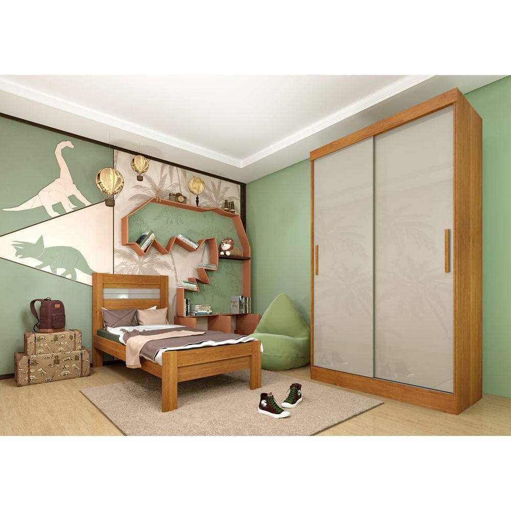 Guarda Roupa Solteiro 2 Portas 2 Gavetas - Firenze-Cinamomo - Tcil Móveis