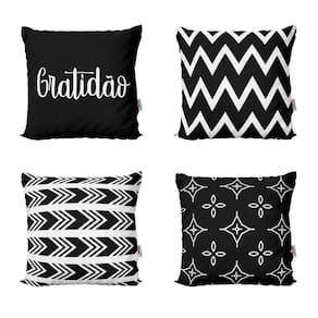 Almofadas Decorativas Preto E Branco Gratidão Sofá 40X40