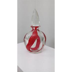 Garrafa de Murano Vermelho e Transparente São Marcos