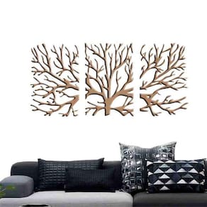 Quadro Decorativo Galhos 6Mm Vazado - Mdf/Cru