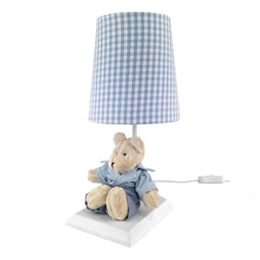 Abajur Toys Claro Urso Azul Quarto Bebê Infantil Menino