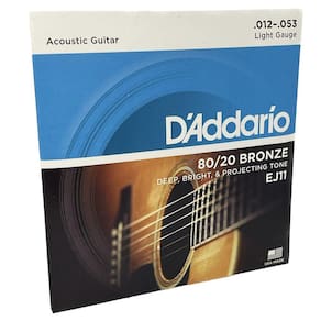 Jogo De Cordas Em Aço Daddario 012 Para Violão - Ej 11