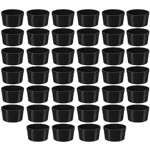 Jogo 40 Potinhos de Molho Ramekim para Servir Petiscos 150ml Ramequim Preto Coza