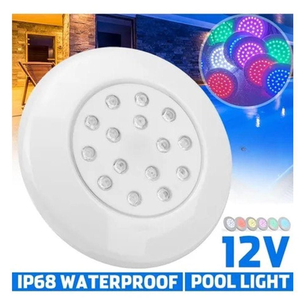 06 Spot Led 15w Rgb Piscina + Controladora + Fonte Blindada