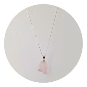 Colar Quartzo Rosa Bruto Natural E Legítima - Ponte Vecchio