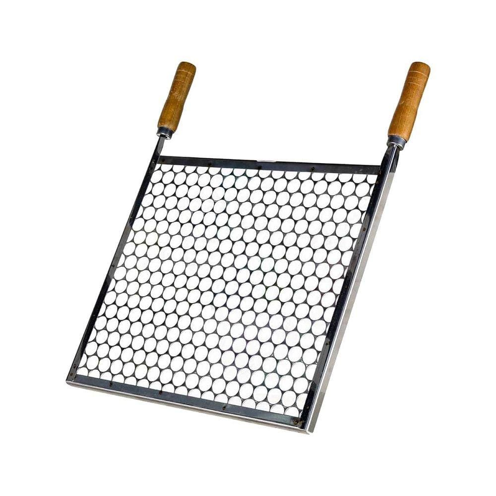 Grelha Retangular Inox Tela Moeda Para Churrasqueira 40x30cm