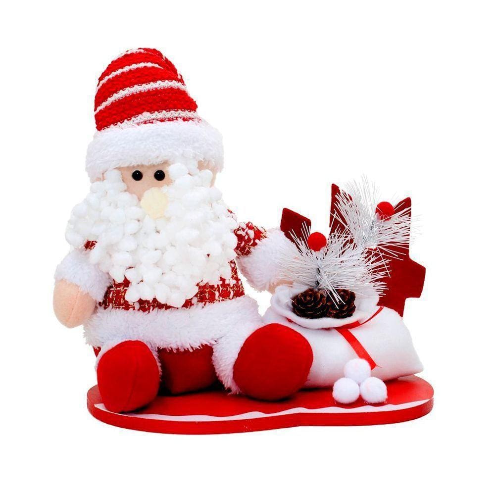 Boneco Natal Papai Noel Enfeite Tecido 39cm
