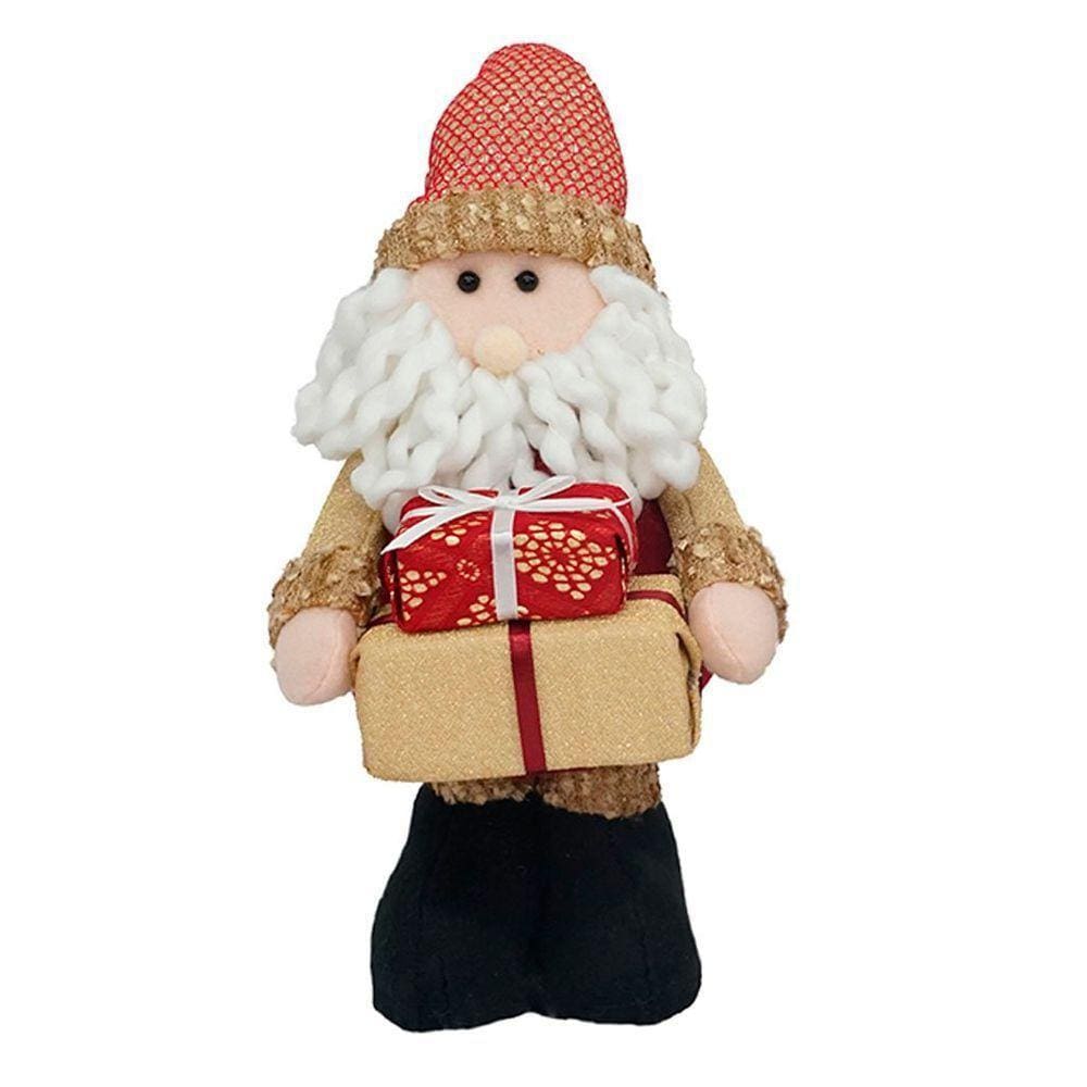 Boneco Natal Papai Noel Com Presente Natalino 28cm