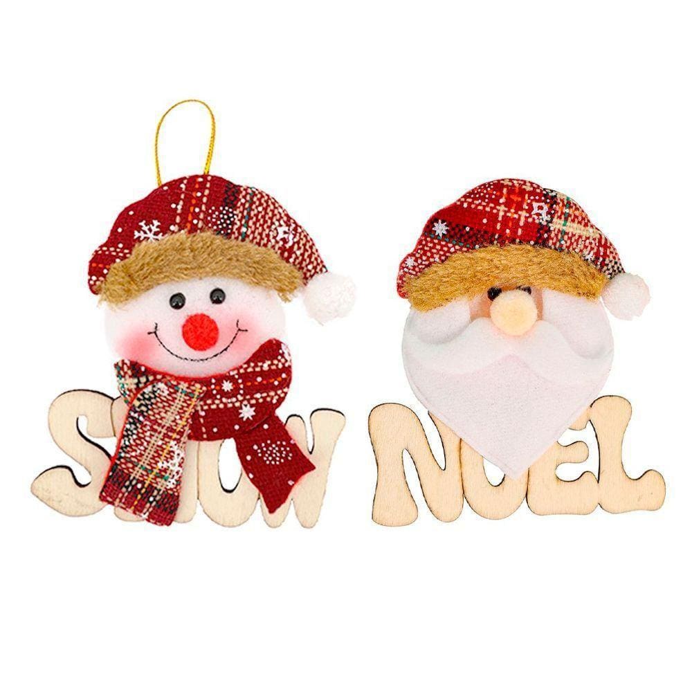Kit 10 Placas De Natal Papai Noel E Boneco De Neve Natalino 11,5cm