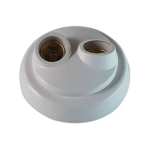 Plafon Duplo Soquete Porcelana 2Xe27 Branco Optronik