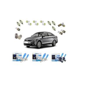 Farol Jetta 2011/17 Kit Lâmpadas Techone + Kit Leds