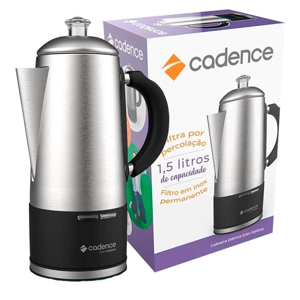 Cafeteira Elétrica Cadence Gran Italiana CAF120 1,5L Filtra por Percolação 900W Inox 127V