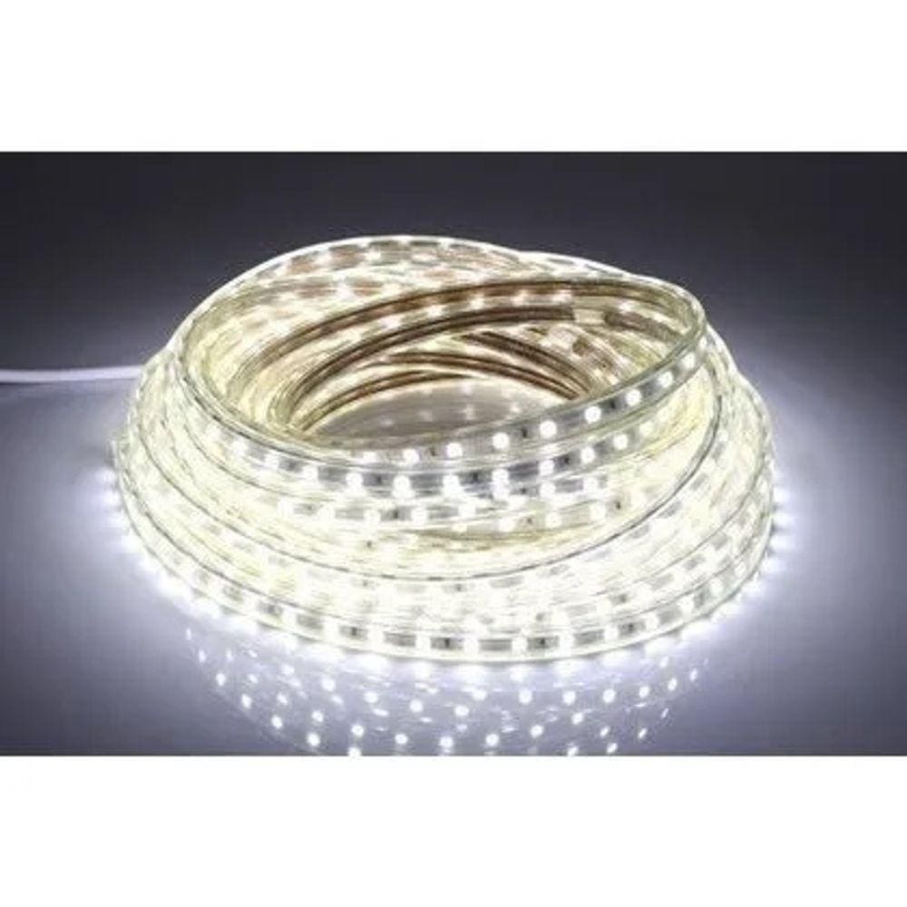 Fita Led 5050 Branca Frio C/fonte110v 15 Metros Provad`água