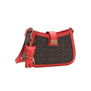 Bolsa Feminina Chenson Monograma Tira Colo Vermelho Café