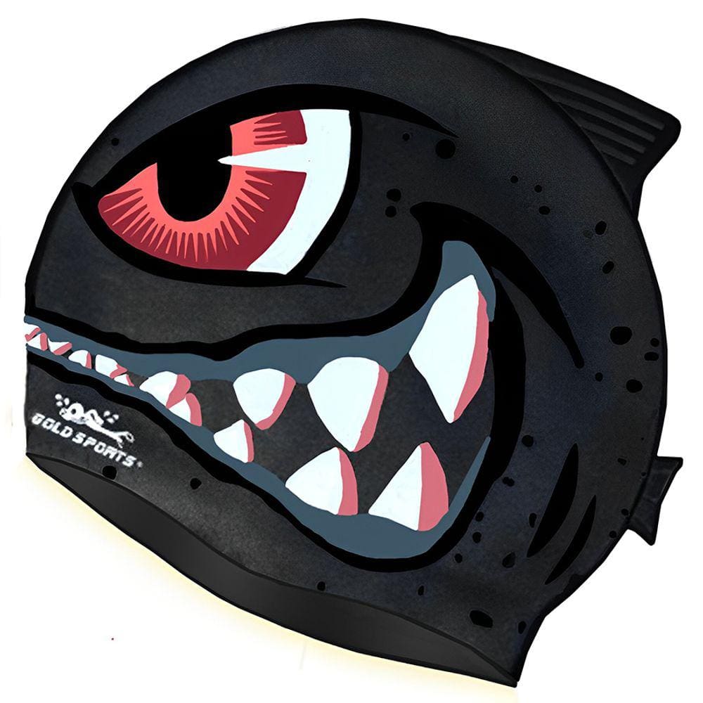 Touca De Natação Gold Sports Kids Bad Shark De Silicone
