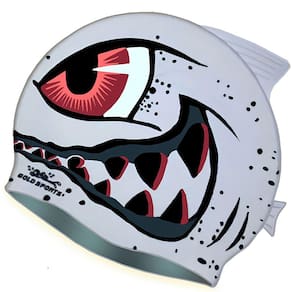 Touca De Natação Gold Sports Kids Bad Shark De Silicone