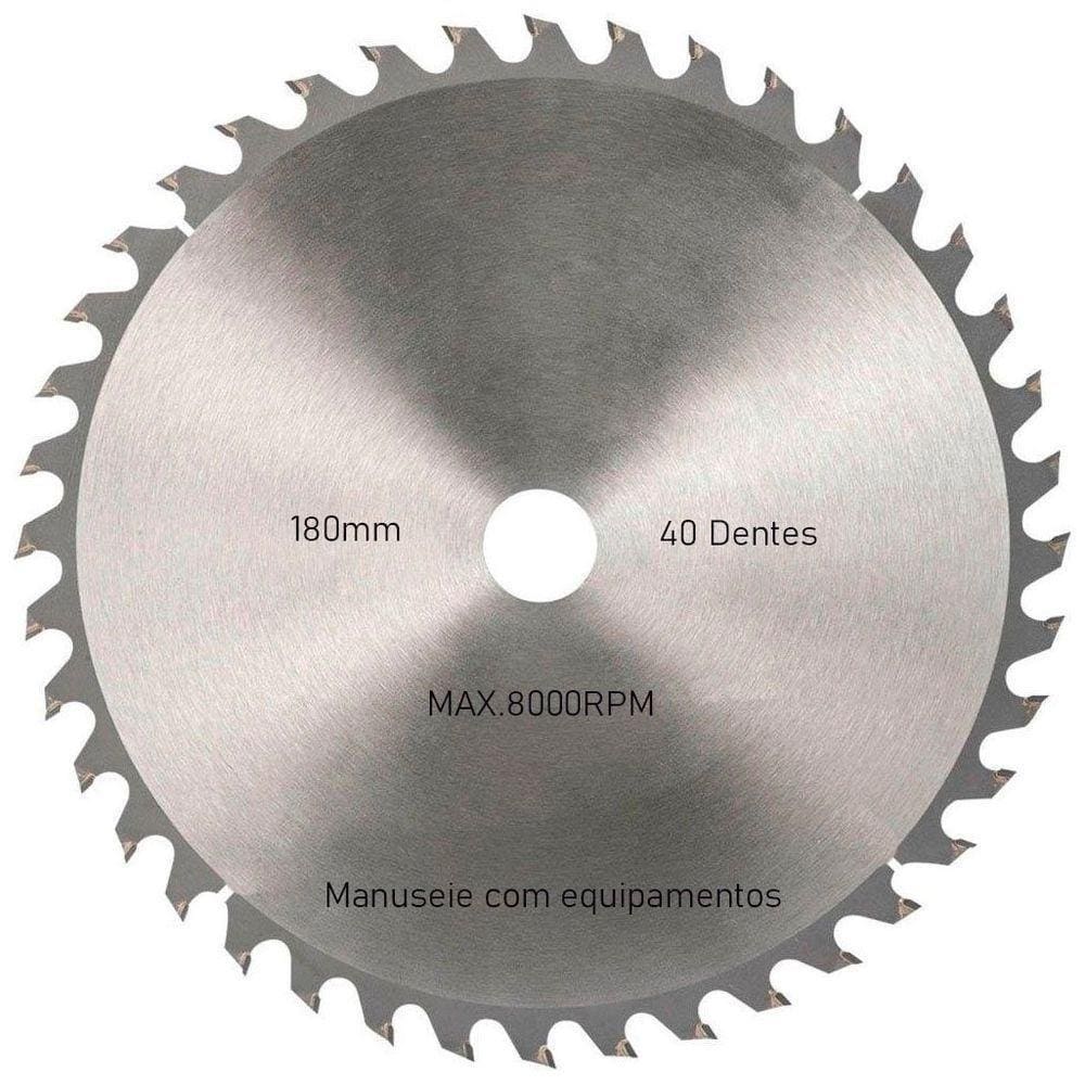 Kit 8 Discos De Serra Circular Com 40 Dentes 7" 180mm Para Madeira