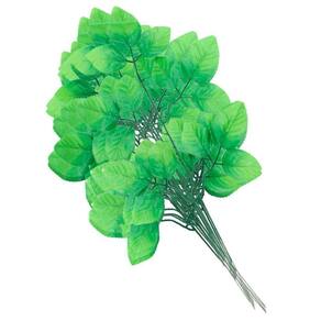 12 Ramos Decoração Arranjo Folhas De Rosa Artificial Planta Plástico 5 Galhos Cada 47cm