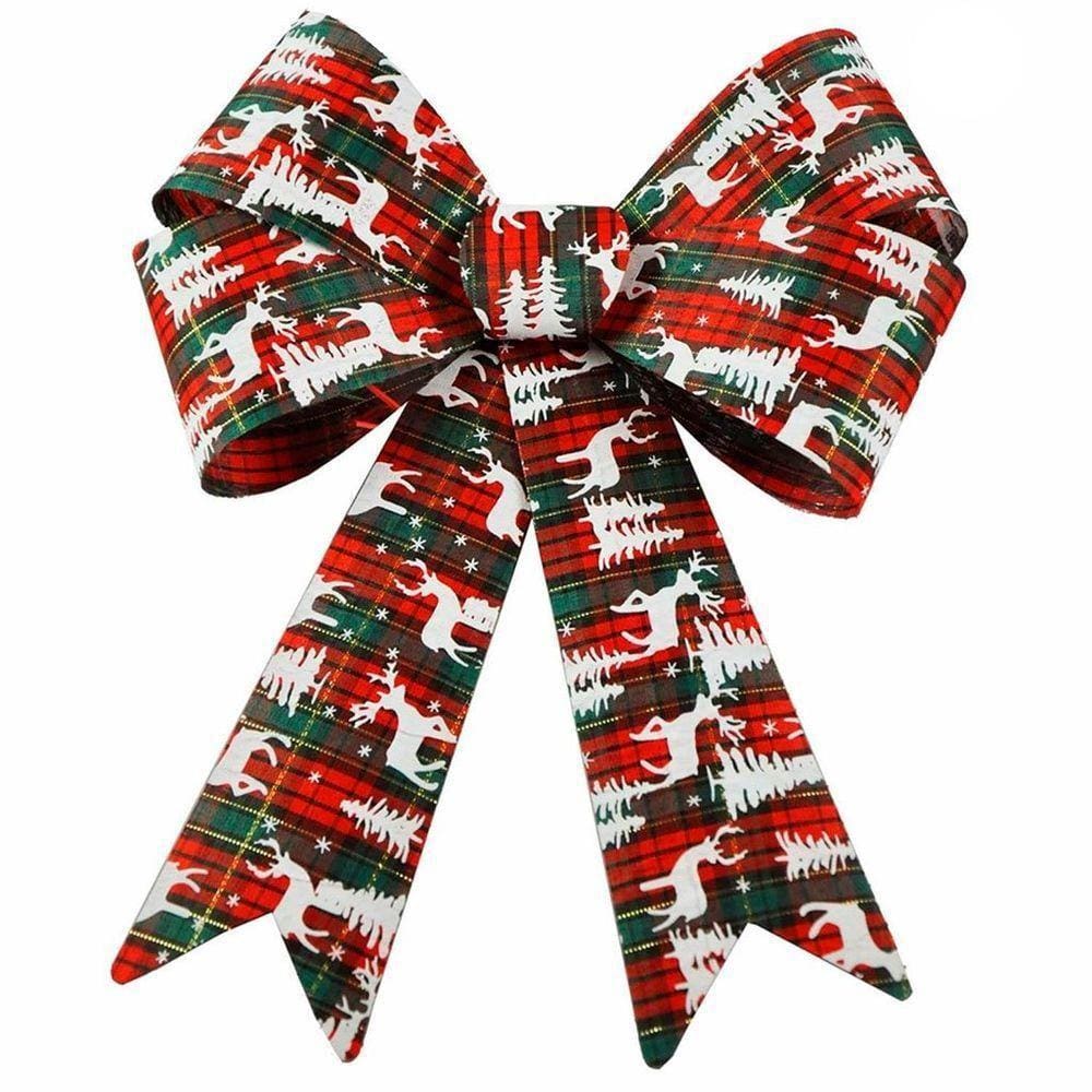 Kit 8 Enfeites árvore Natal Laço Decorado Figuras Natalinas 28,5 Cm