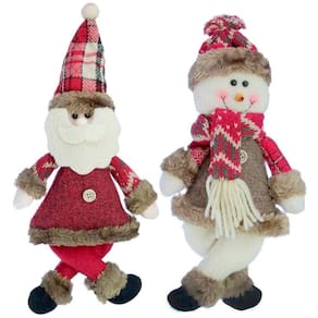 Kit 8 Enfeites Boneco De Neve E Papai Noel Natal Em Tecido 30cm