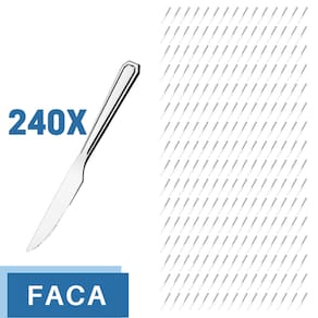 Jogo Restaurante Faca Inox Reforçada 240 Pçs Casa / Bar