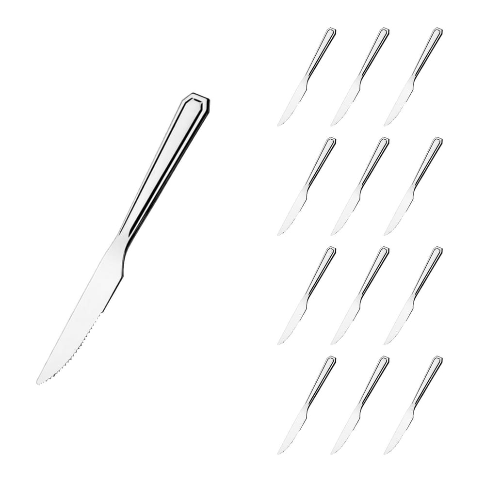 Kit Casa Faca Inox Reforçada 12 Pçs Bar / Restaurante