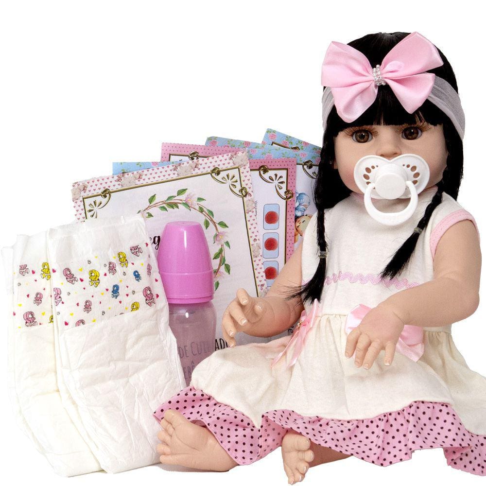 Boneca Baby Grande com Roupa de Fada Madrinha Realista - Chic