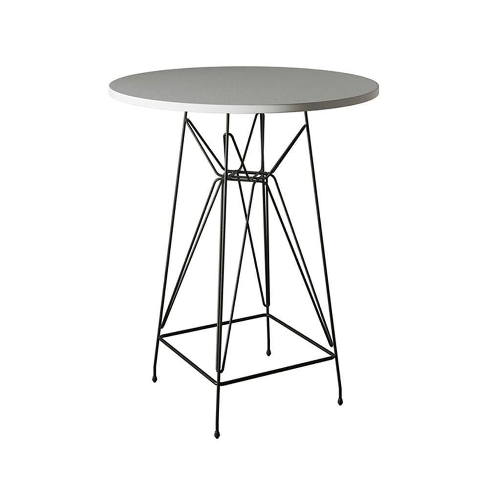 Mesa Bistrô Alta 60Cm Branca Base Ferro Preto Cor: Branco