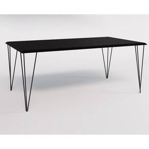 Mesa Clips De Ferro Preto Tampo Retangular Preto 135X75