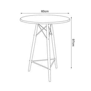 Mesa Bistrô Eames Eiffel Branca Com 2 Banquetas Pretas De Madeira - Cor: Branco