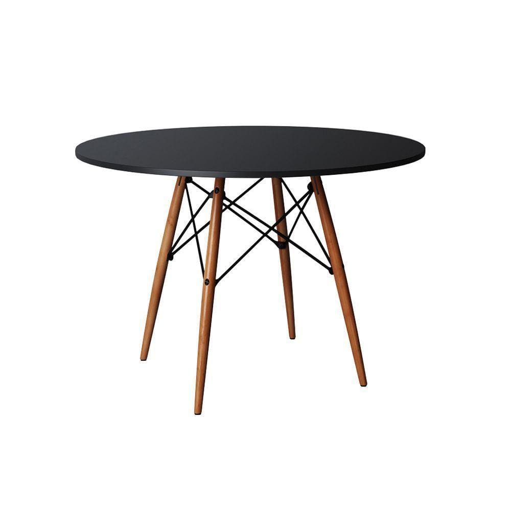 Mesa De Jantar Eames Wood Tampo Madeira Preto 110 Cm Cor: Preto
