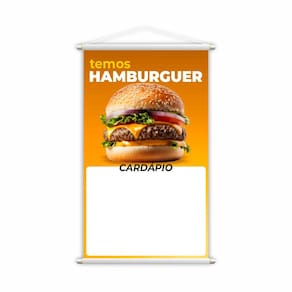 Banner Temos Hambúrguer Lanche Cardápio Fundo Branco Grande