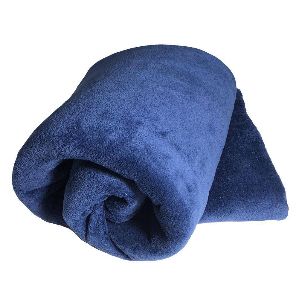 Manta Queen Blush Felpuda Azul Marinho 2,40X2,20M