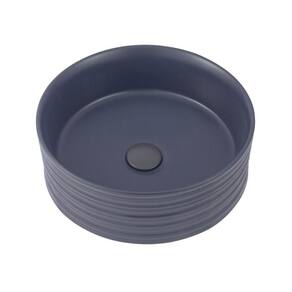 Cuba De Apoio Para Banheiro Redonda Slim Louça Cerâmica 38 cm Labradorita Pingoo.casa - Cinza Fosco
