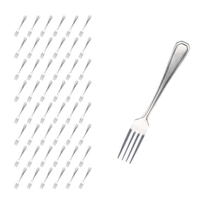 Kit 48 Pçs Garfo Reforçada Inox Restaurante / Casa / Bar