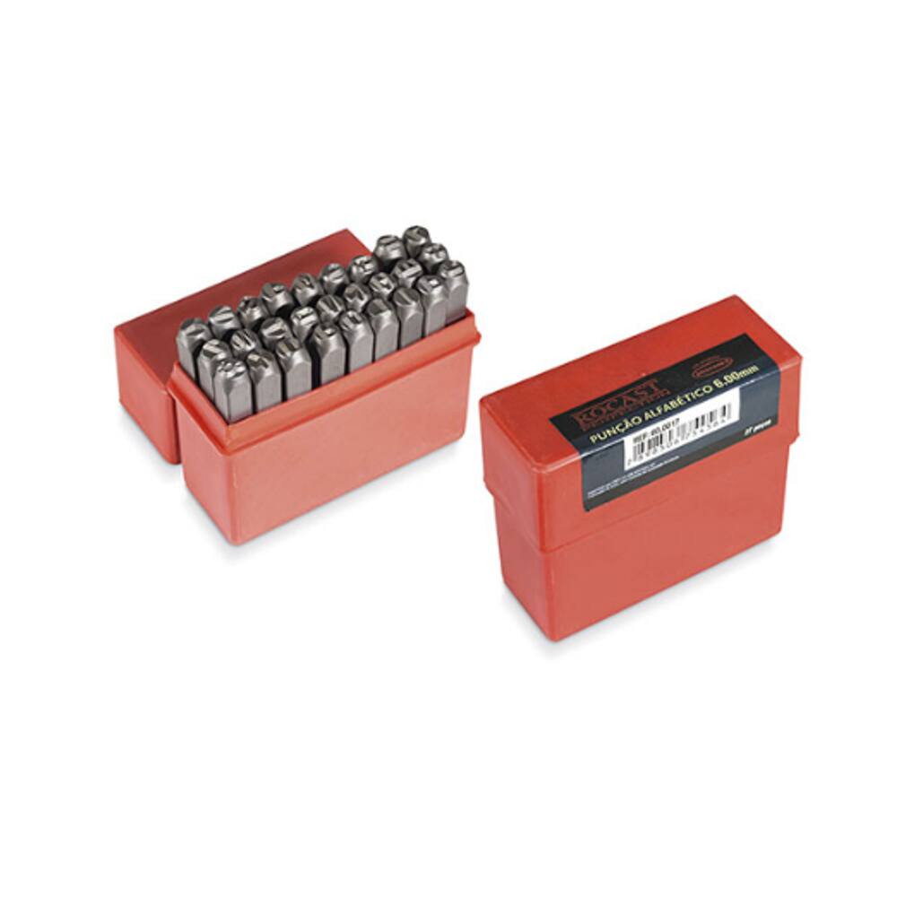 Punção Alfabético - 6 mm Jogo Com 27 Peças