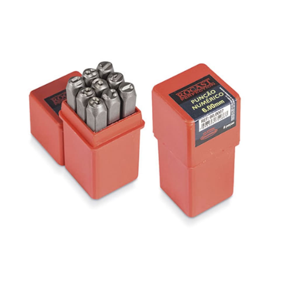 Punção Numérico - 6 mm Jogo Com 9 Peças