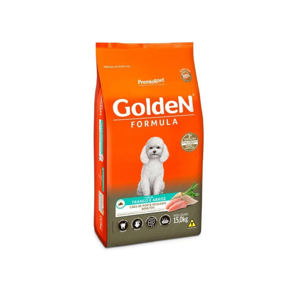 Ração Golden Mini Bits Cães Adultos Frango e Arroz 15kg