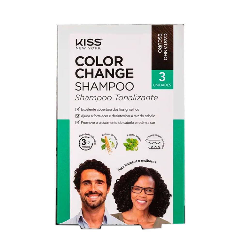 Kit Capilar Kiss New York Color Dark Brown Com 3
