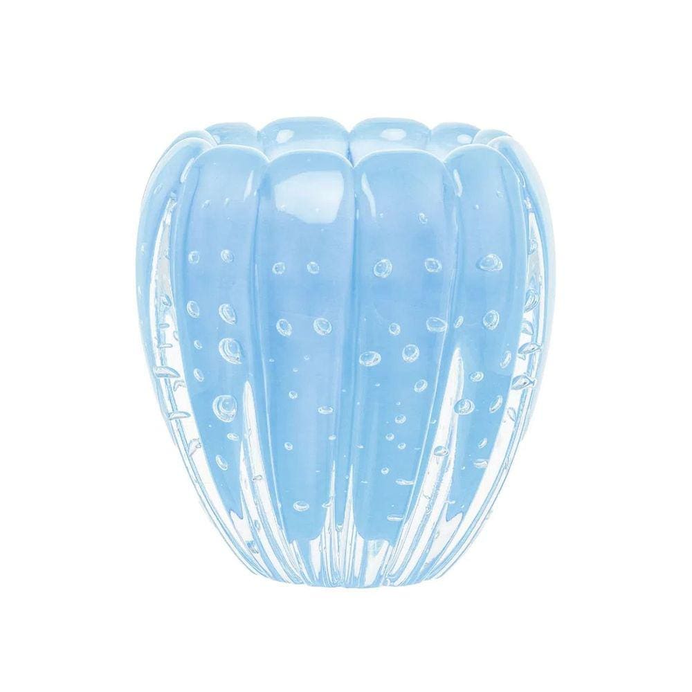 Cachepot Decoração Em Murano Azul Bebê Nino M