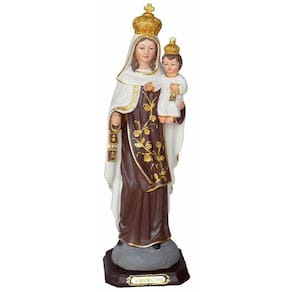 Santa Imagem Nossa Senhora Do Carmo Resina 31cm