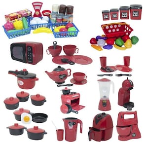 Cozinha Completo Brinquedo Mercado Jogo Panela Air Fryer 86P