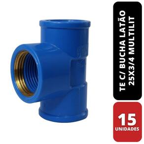 Kit C/ 15 TE C/ Bucha Latão 25x3/4 Multilit