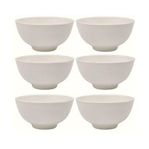 Kit 6 Tigelas Cumbuca Bowl Porcelana Clean Branca 350ml 16cm x 7cm - Lyor