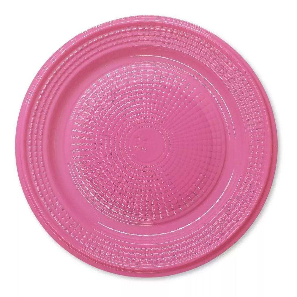 Prato Redondo Bio Rosa 15cm Com 10 Unidades TrikTrik