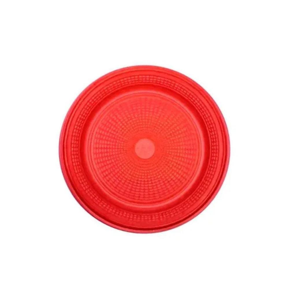 Prato Redondo Bio Vermelho 15cm Com 10 Unidades TrikTrik