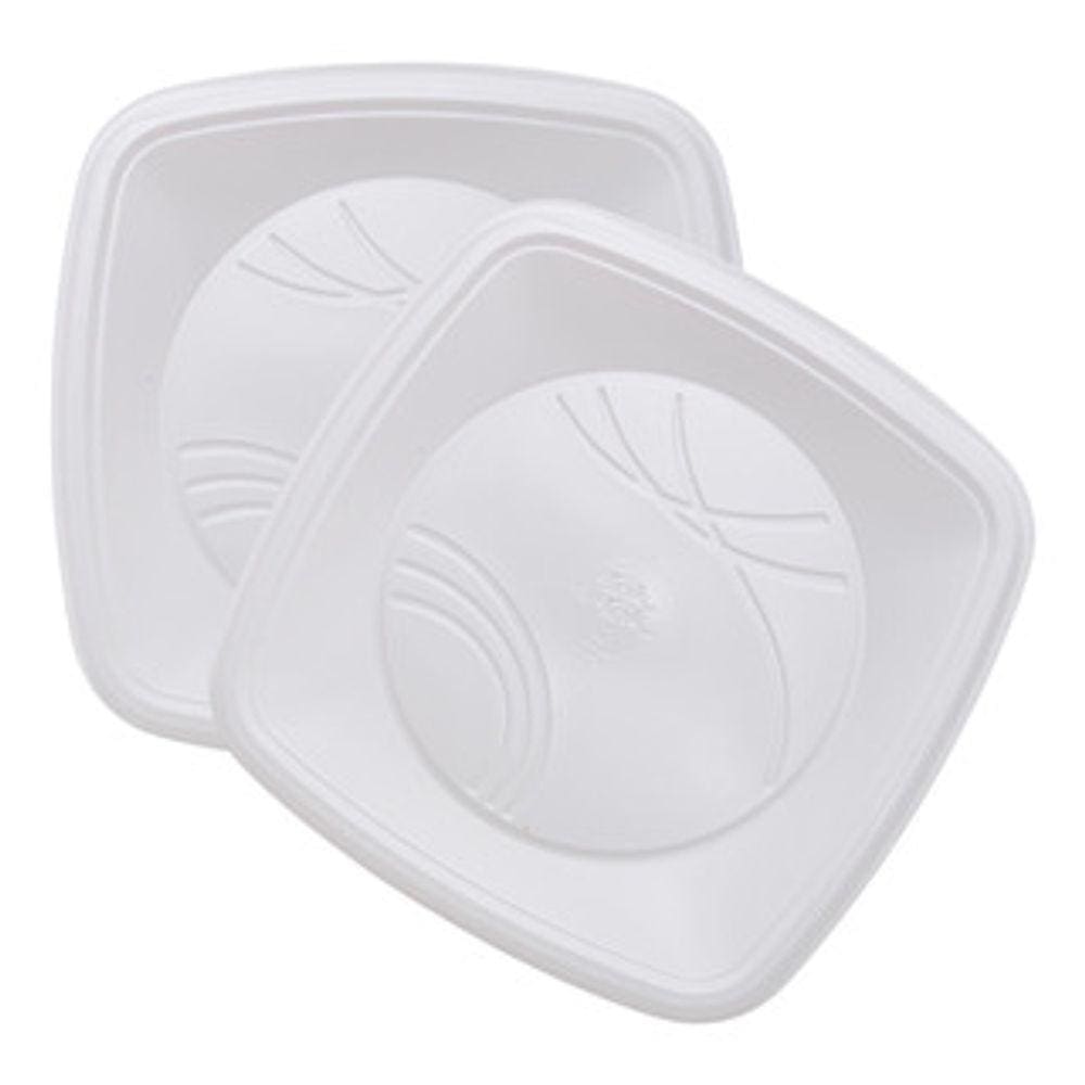 Prato Quadrado Bio Branco 15 cm Com 10 Unidades TrikTrik