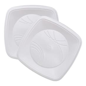 Prato Quadrado Bio Branco 21 cm Com 10 Unidades TrikTrik