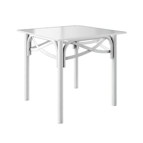 Mesa De Jantar Katrina Branca Quadrada Tampo De Madeira 90 Cm New Green - Branco